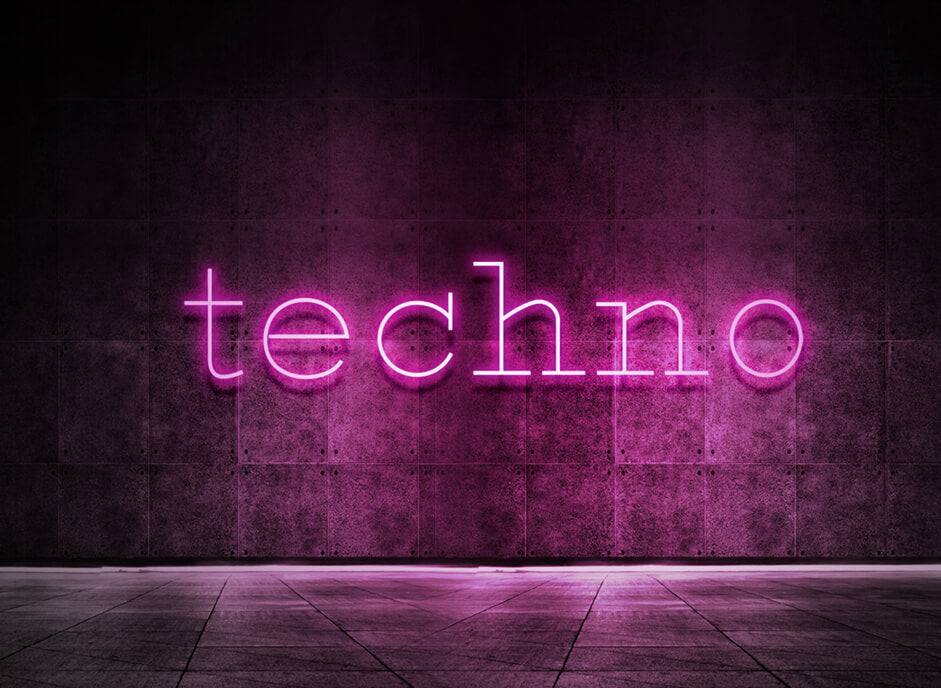 Techno Sign Techno – NEON VIBES®